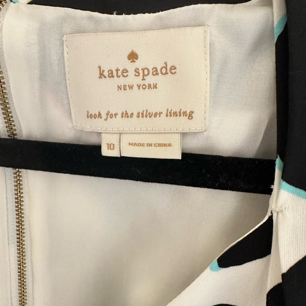 Kate Spade Black and White Butterfly Midi Dress Size 10 - Picture 5 of 13